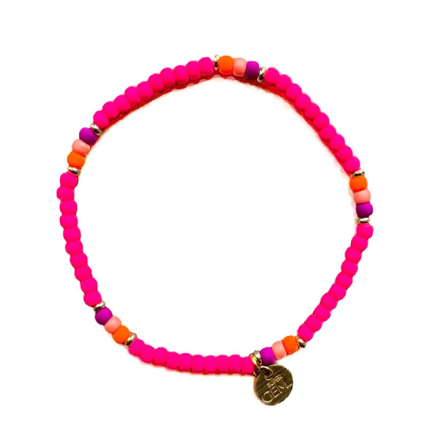 Super Gem bracelet beads Mini Roc Neon pink